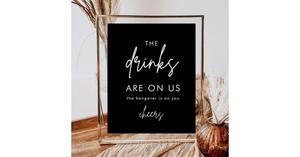 Minimalist Black Funny Wedding Open Bar Sign | Zazzle - recommended by Clancy Burke