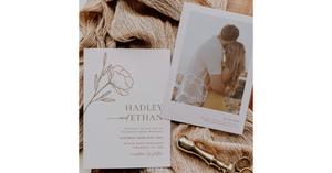 Boho Minimalist Wedding Invitation BotanicalFloral | Zazzle - recommended by Clancy Burke
