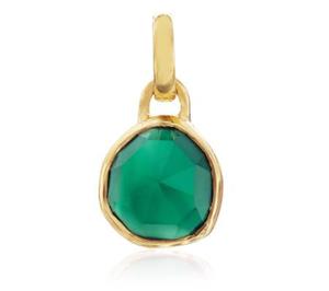 Gold Siren Mini Bezel Pendant Charm Green Onyx - recommended by Lou Archell