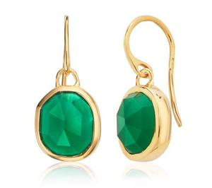 Siren Green Onyx Wire Earrings, Gold Vermeil on Silver - recommended by Toni Tebbs