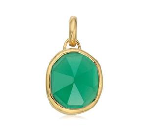 Gold Siren Medium Bezel Pendant Charm Green Onyx - recommended by Lou Archell