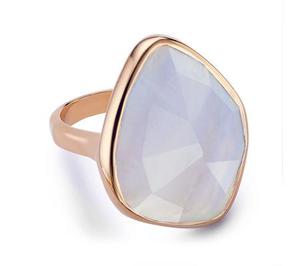 Rose Gold Siren Nugget Cocktail Ring Blue Lace Agate - recommended by Toni Tebbs