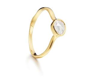 Gold Siren Small Stacking Ring Moonstone - recommended by Lucy  Wiltsher