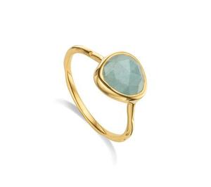 Siren Aquamarine Stacking Ring, Gold Vermeil on Silver - recommended by Lou Archell