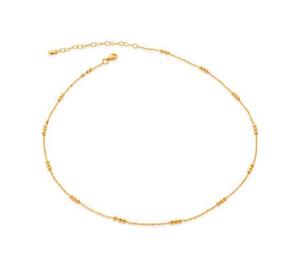 Gold Triple Beaded Choker Necklace 14-16" - recommended by Thessely Juliet