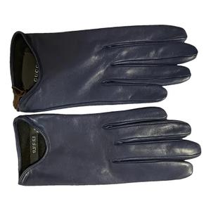 Gucci blue leather gloves size M 7½ - recommended by Tedoré