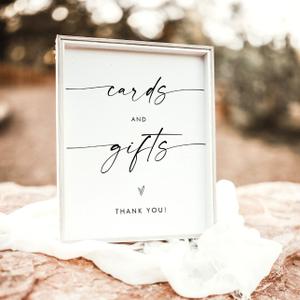 Minimalist Cards and Gifts Sign | Modern Wedding | Zazzle - recommended by Clancy Burke
