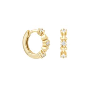 Wreath Crystal Huggies in Gold - recommended by Isabel Chai 