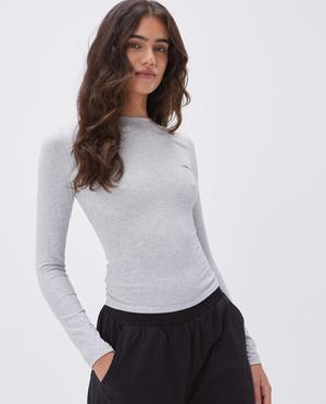 Long Sleeve Top - Grey Melange - XXS - recommended by Simona Rakauskaite