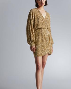 Robe courte enveloppante à paillettes - recommended by Lilylovesfashion 
