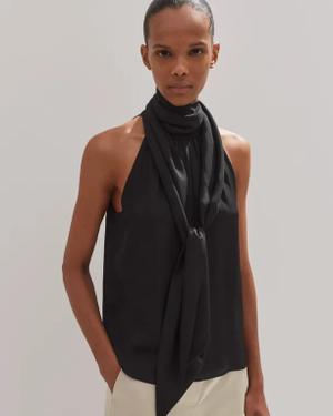 Silk Pussybow Halterneck Top - recommended by Nikki Parkinson