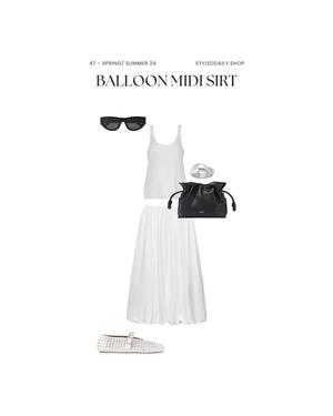 BALLOON MIDI SKIRT - by StyledDaily