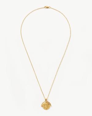 Lucy Williams Long Engravable Roman Arc Coin Necklace 18ct Gold Plated - recommended by Simona Rakauskaite