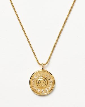Good Vibes Sunshine Medallion Pendant Necklace 18ct Gold Plated - recommended by Annie Jaffrey