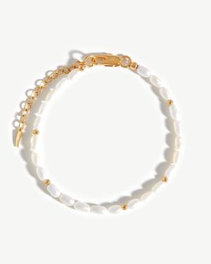 Seed Pearl Beaded Bracelet | 18ct Gold Plated/Pearl - recommended by Tamara Kalinic