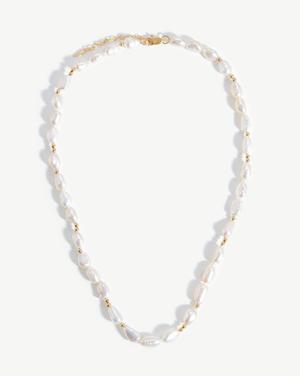 Pearl Beaded Necklace | 18ct Gold Plated/Pearl - recommended by Joanna Rutkowska