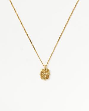 Lucy Williams Engravable Beaded Square Coin Pendant Necklace | 18ct Gold Plated Vermeil - recommended by Amie Rogers (Chase Amie)