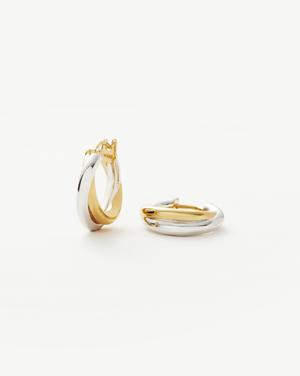 Lucy Williams Chunky Entwine Mini Hoop Earrings | Mixed Metal - recommended by Natali 