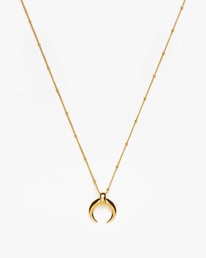 Lucy Williams Large Horn Pendant Necklace 18ct Gold Plated Vermeil - recommended by Lucy  Wiltsher
