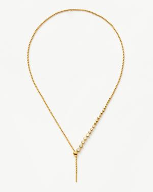 Articulated Beaded Stone Slider Lariat Necklace | 18ct Gold Plated Vermeil/Cubic Zirconia - recommended by Tamara Kalinic