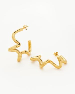 Squiggle Large Hoop Earrings 18ct Gold Plated - recommended by Annie Jaffrey