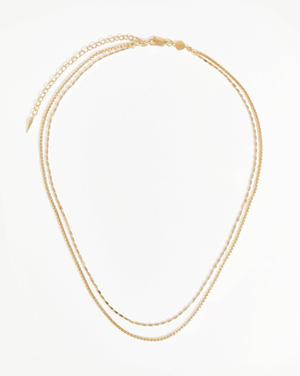 Box Link Double Chain Necklace | 18ct Gold Plated Vermeil - recommended by Annie Jaffrey