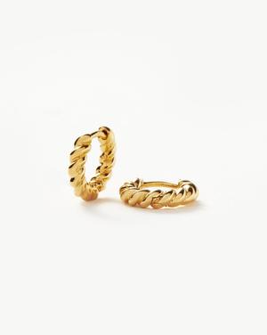 Twisted Helical Huggies | 18ct Gold Plated Vermeil - recommended by Annie Jaffrey