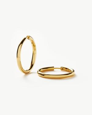 Classic Tunnel Large Hoop Earrings | 18ct Gold Plated - recommended by Arabella Smith