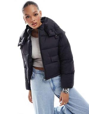 US link: similar black cropped puffer coat from ASOS (Stradivarius) - recommended by Trish ONeill