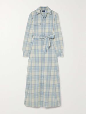 Belted Checked Cotton-Twill Maxi Dress - recommended by Aleyson Bickley