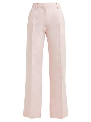 Valentino - Tailored Virgin Wool-blend Trousers - Womens - Pink - recommended by Caro B