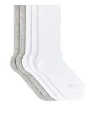 Cotton Rib Socks Set of 5 - White - recommended by Rodja Pazooki