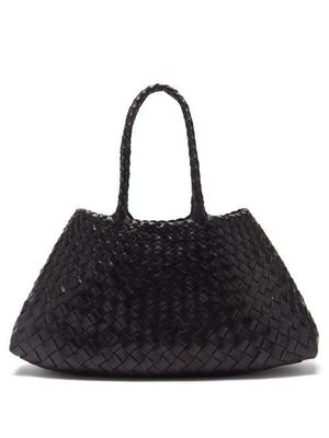 Dragon Diffusion - Santa Croce Woven-leather Basket Bag - Womens - Black - recommended by Joanna Rutkowska
