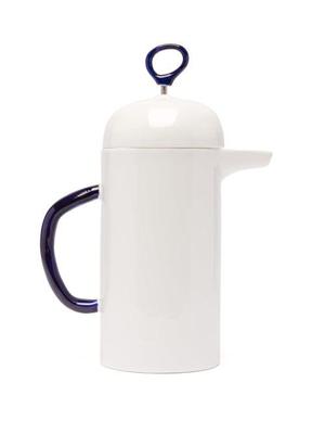 Feldspar - Painted-handle Fine China Cafetiere - White - recommended by Helen Powell