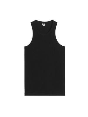 Rib Racer Tank Top - Black - recommended by StyledDaily