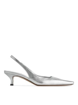 Leather Slingback Pumps - Silver - recommended by Frida Kummerfeldt