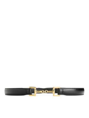 Horsebit Buckle Leather Belt - Black - recommended by Lucy Moon