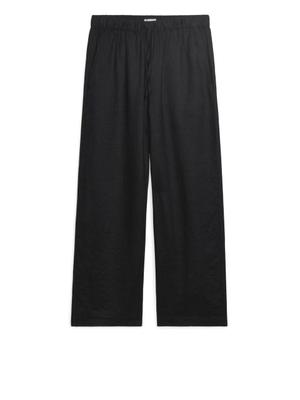 Elastic-Waist Linen Trousers - Black - recommended by Felicia Nilsson