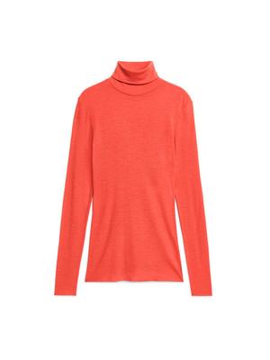 Sheer Merino Wool Roll-Neck - Orange - recommended by Vitaestilo
