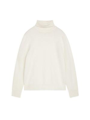 Merino Roll-Neck Jumper - White - recommended by Naji Basma
