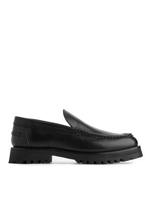 Chunky Leather Moccasins - Black - recommended by Hannah Teitink