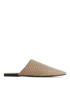 Slip-In Leather Mules - Beige - recommended by Caro B