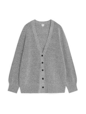Oversized Alpaca Blend Cardigan - Grey - recommended by Melania Migliozzi