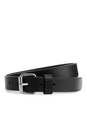 Slim Leather Belt - Black - recommended by Naji Basma