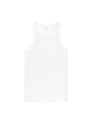 Rib Racer Tank Top - White - recommended by StyledDaily