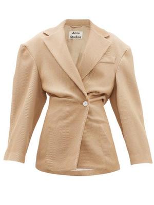 Acne Studios - Onesta Cinched-waist Wool-blend Jacket - Womens - Beige - recommended by Erica Kvam