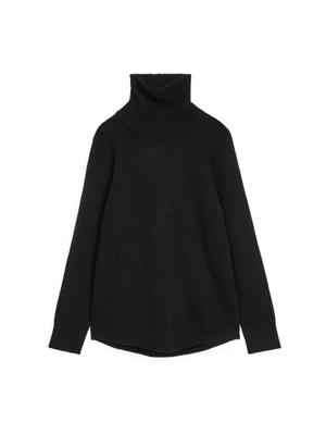 Raglan-Sleeve Cashmere Roll-Neck Jumper - Black - recommended by Rodja Pazooki