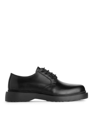 Chunky Leather Derby Shoes - Black - recommended by Naji Basma