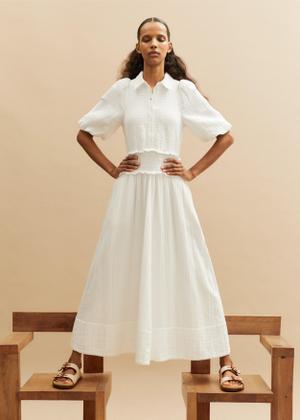 White cheesecloth maxi dress - recommended by Caroline’s Circuits