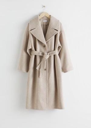 Oversized Belted Wool Coat - White - recommended by Ida Kojo